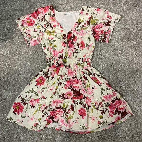 Abercrombie & Fitch Smocked Waist Tiered floral Mini Dress - Picture 1 of 7